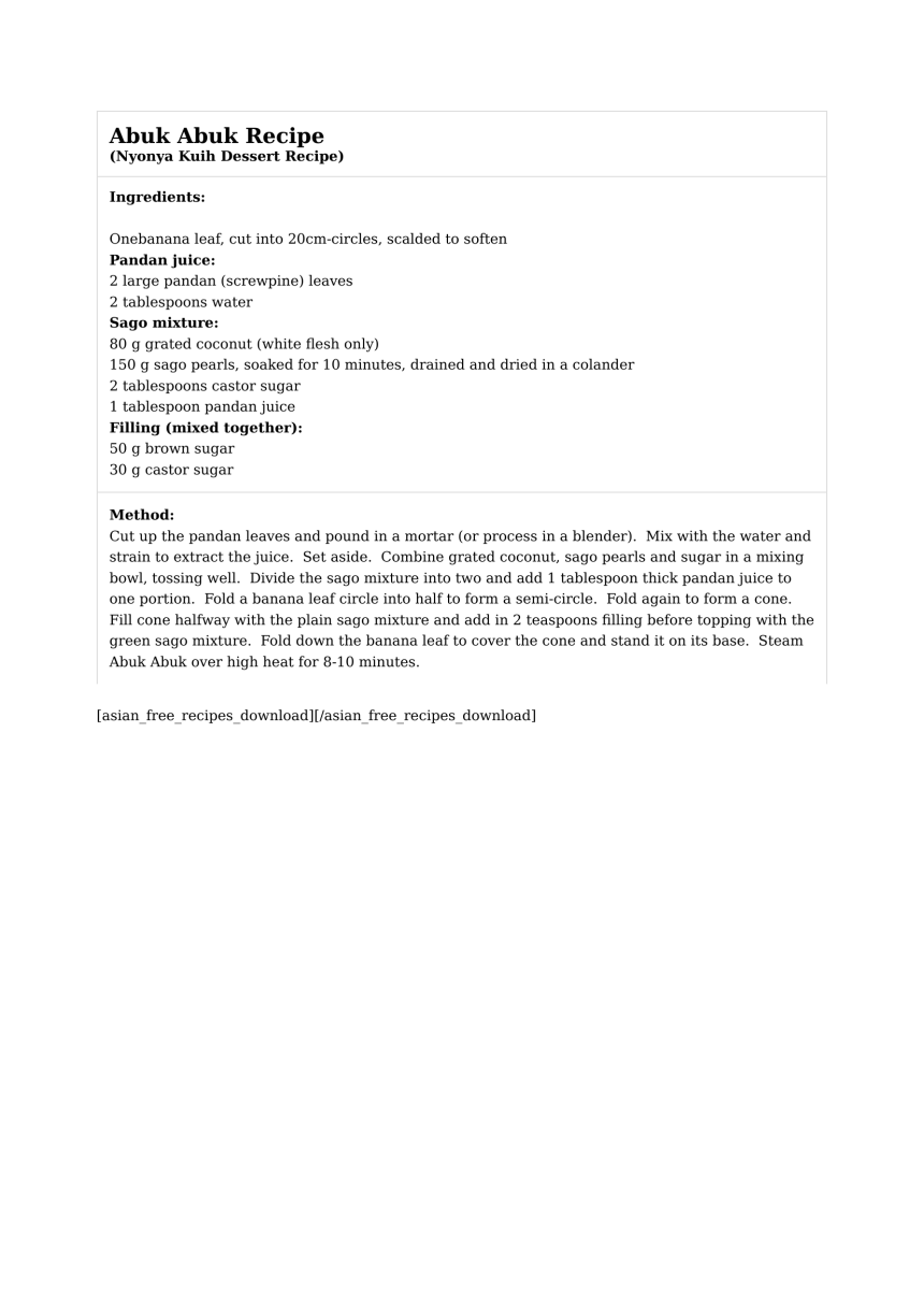 Abuk Abuk Recipe