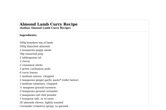 Almond Lamb Curry Recipe