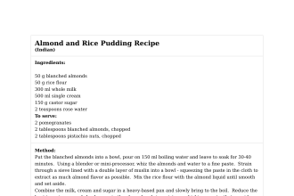 Almond and Rice Pudding Recipe