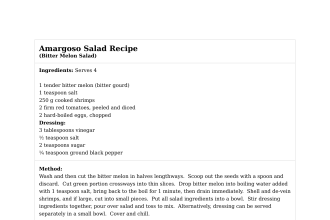 Amargoso Salad Recipe