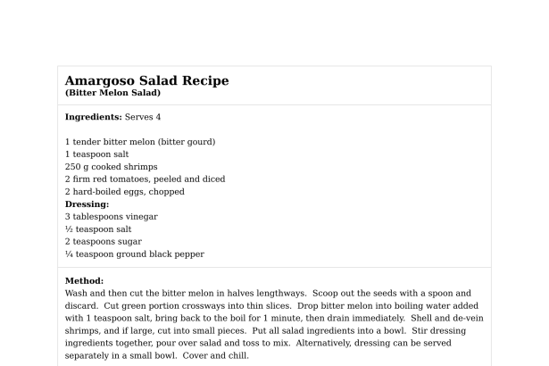 Amargoso Salad Recipe