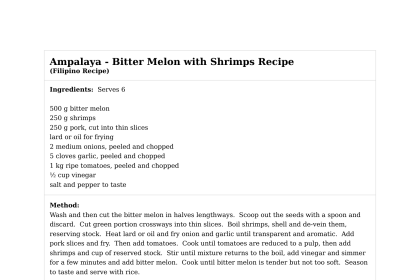 Ampalaya - Bitter Melon with Shrimps Recipe