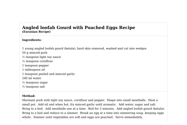 Angled loofah Gourd with Poached Eggs Recipe