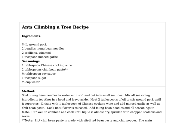 Ants Climbing a Tree Recipe