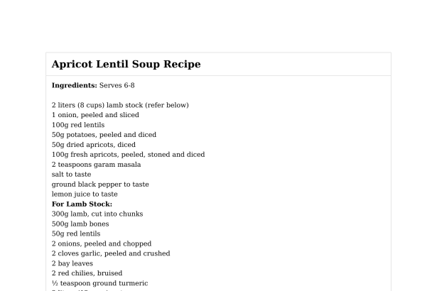 Apricot Lentil Soup Recipe
