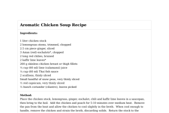 Aromatic Chicken Soup Recipe
