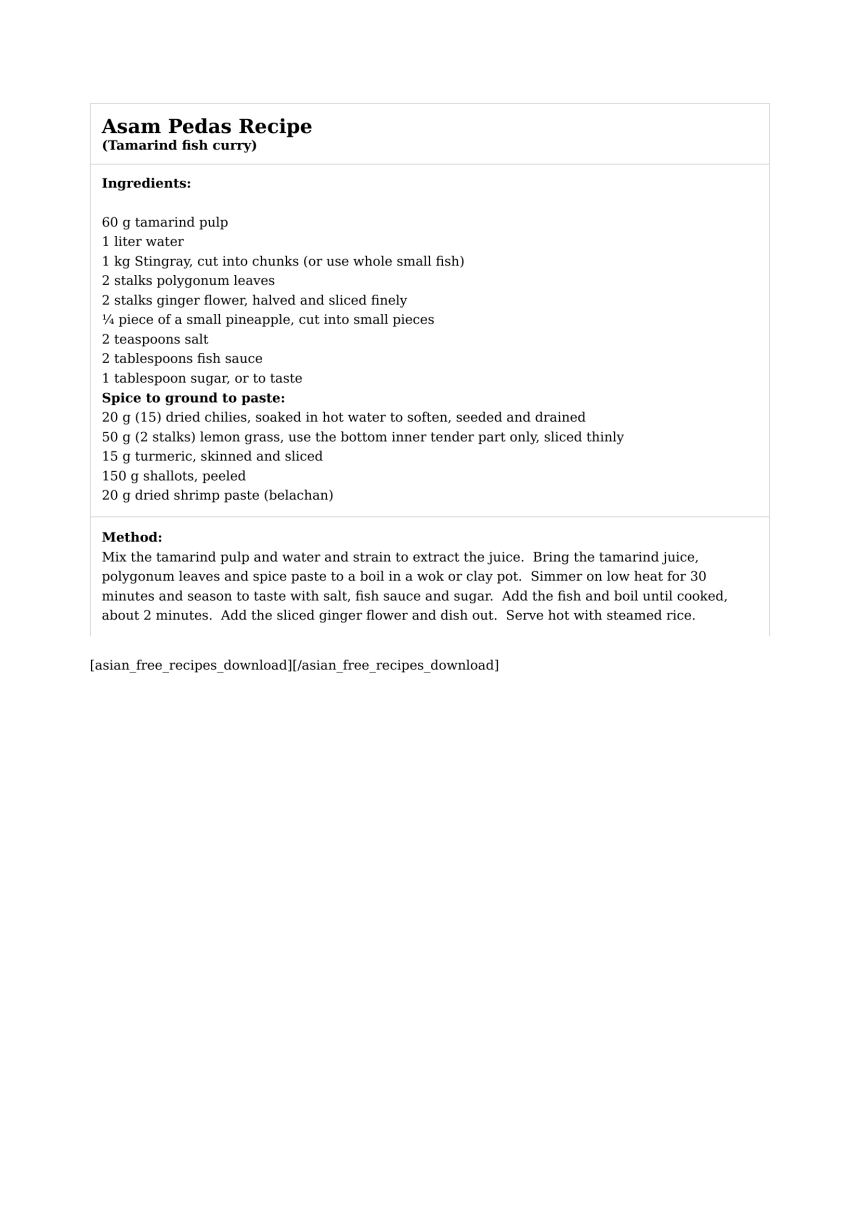 Asam Pedas Recipe