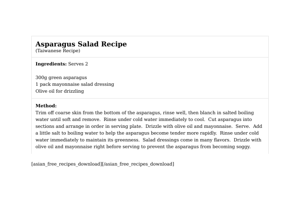 Asparagus Salad Recipe