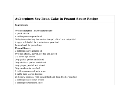Aubergines Soy Bean Cake in Peanut Sauce Recipe
