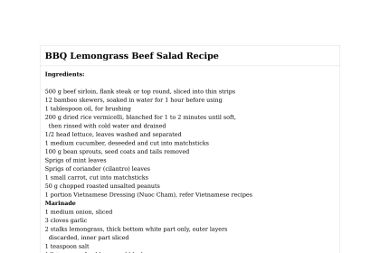 BBQ Lemongrass Beef Salad Recipe