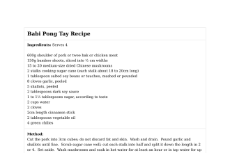 Babi Pong Tay Recipe
