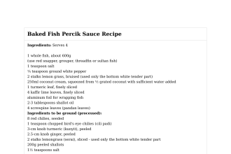 Baked Fish Percik Sauce Recipe