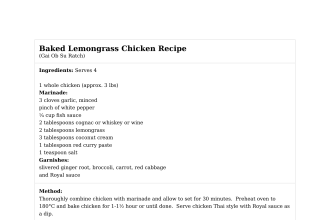 Baked Lemongrass Chicken Recipe