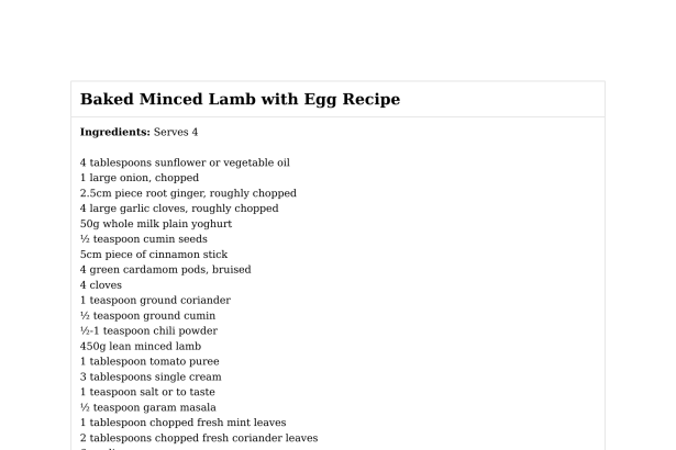 Baked Minced Lamb with Egg Recipe