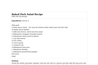 Baked Pork Salad Recipe