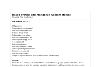 Baked Prawns and Mungbean Noodles Recipe