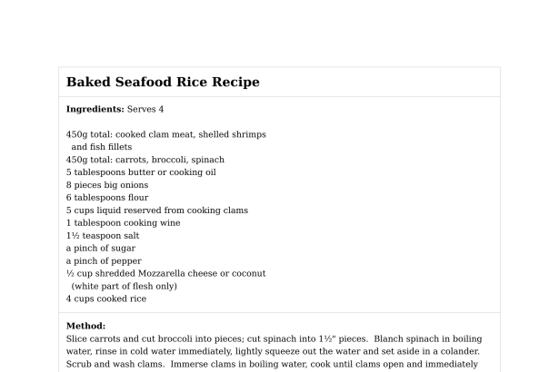 Baked Seafood Rice Recipe