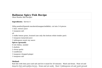 Balinese Spicy Fish Recipe