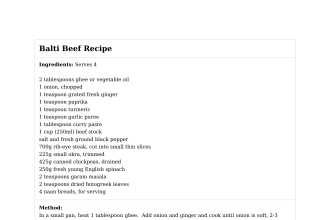 Balti Beef Recipe