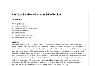 Bamboo Section Glutinous Rice Recipe