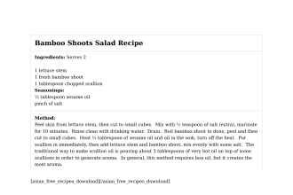 Bamboo Shoots Salad Recipe