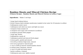 Bamboo Shoots and Minced Chicken Recipe
