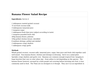 Banana Flower Salad Recipe