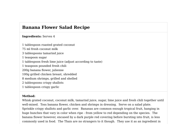 Banana Flower Salad Recipe