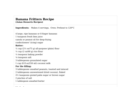 Banana Fritters Recipe