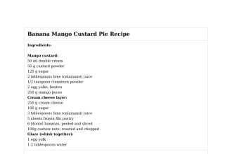 Banana Mango Custard Pie Recipe