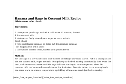 Banana and Sago in Coconut Milk Recipe