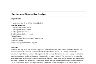 Barbecued Spareribs Recipe