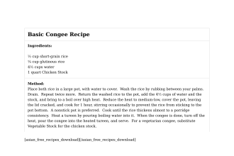 Basic Congee Recipe