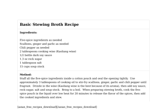 Basic Stewing Broth Recipe