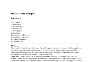 Basil Clams Recipe