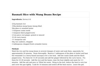 Basmati Rice with Mung Beans Recipe