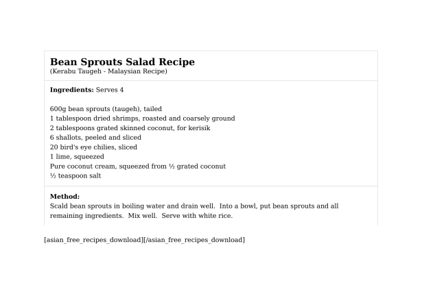 Bean Sprouts Salad Recipe