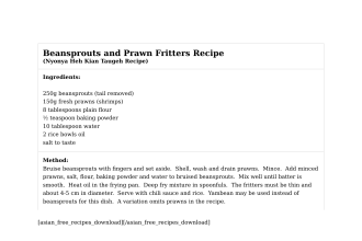 Beansprouts and Prawn Fritters Recipe