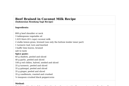 Beef Braised in Coconut Milk Recipe
