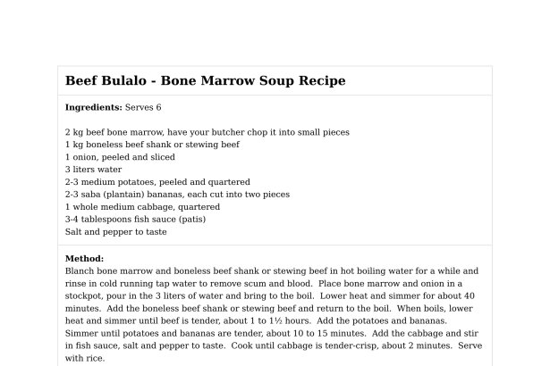 Beef Bulalo - Bone Marrow Soup Recipe