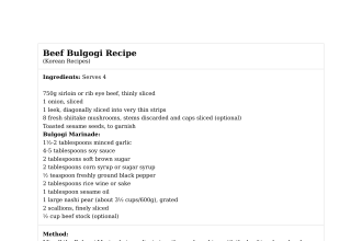 Beef Bulgogi Recipe