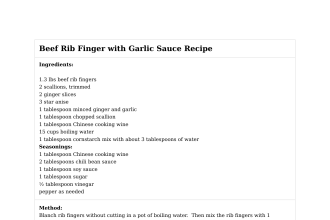 Beef Rib Finger with Garlic Sauce Recipe