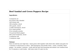 Beef Sambal and Green Peppers Recipe