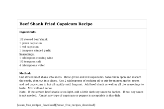 Beef Shank Fried Capsicum Recipe