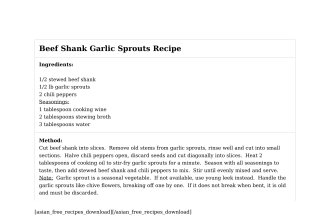 Beef Shank Garlic Sprouts Recipe