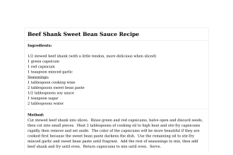 Beef Shank Sweet Bean Sauce Recipe