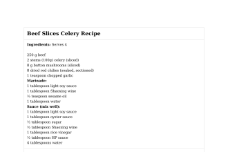 Beef Slices Celery Recipe