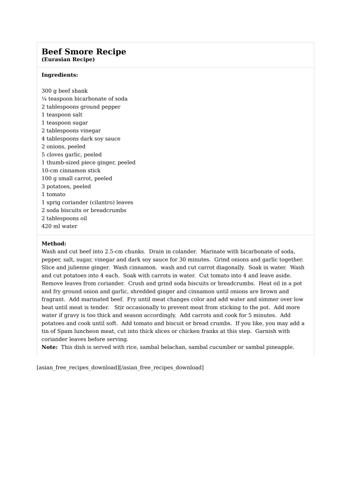 Beef Smore Recipe