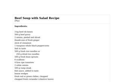 Beef Soup with Salad Recipe