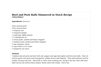 Beef and Pork Balls Simmered in Stock Recipe